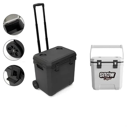 38QT Large Cooler Box with Wheels and Pull Rods