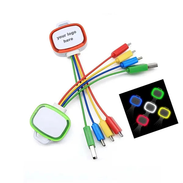 3-in-1 Charger Cable with Customized Logo LED Light
