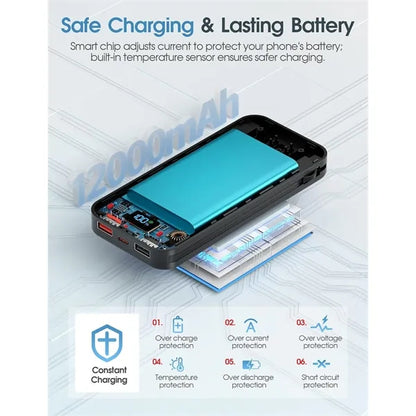 12000mAh Charger Power Bank with AC Wall Plug