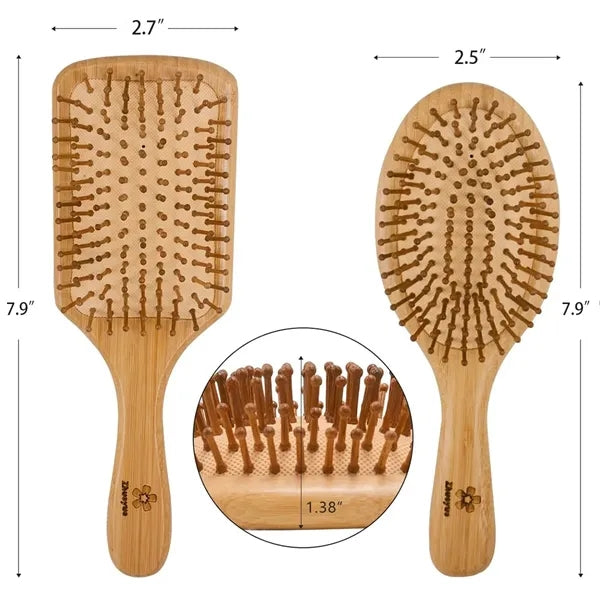 Natural Bamboo Paddle Detangling Hairbrush