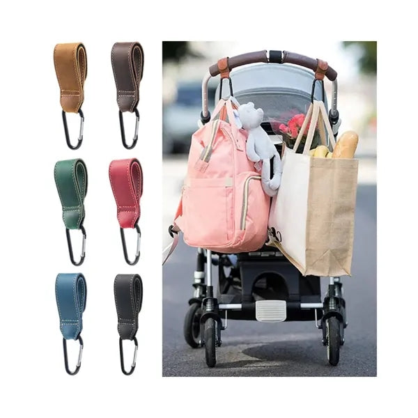 Cowhide Adjustable Mommy Hook for Stroller Car Shopping Cart