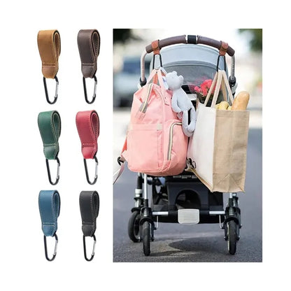 Cowhide Adjustable Mommy Hook for Stroller Car Shopping Cart