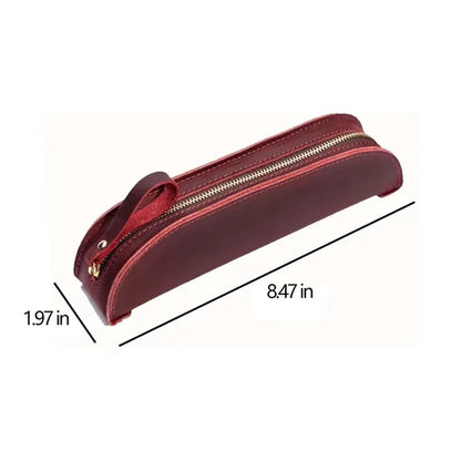 Vintage Leather Stationery Pencil Case Coin Storage Pouch