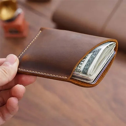 Genuine Leather Waterproof Durable Pocket Wallet Card Holder