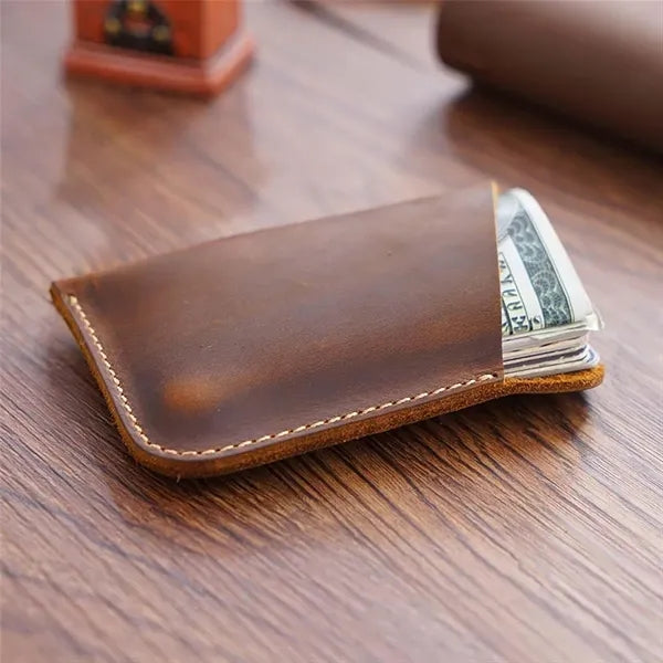 Genuine Leather Waterproof Durable Pocket Wallet Card Holder