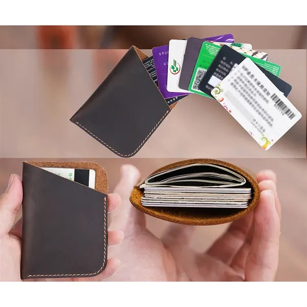Genuine Leather Waterproof Durable Pocket Wallet Card Holder