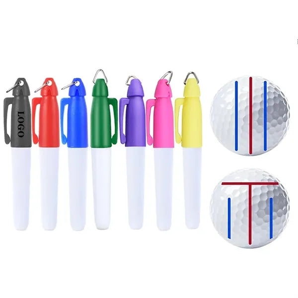 Golf Ball Marker Line Drawing Pens with Keychain