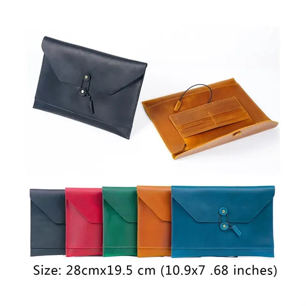 Inner Card Slot Slim Full Grain Leather Computer Briefcase
