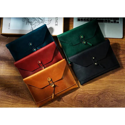 Inner Card Slot Slim Full Grain Leather Computer Briefcase