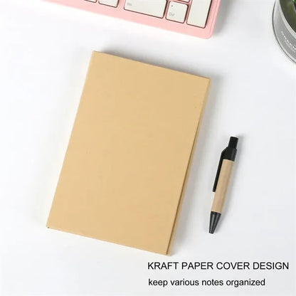Multifunctional Kraft Paper Sticky Notepad Memo With Ruler