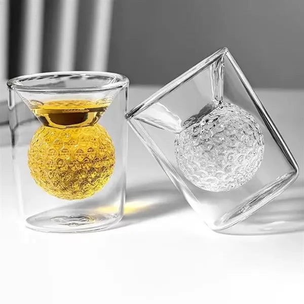 Double Walled 3D Golf Whiskey Glass