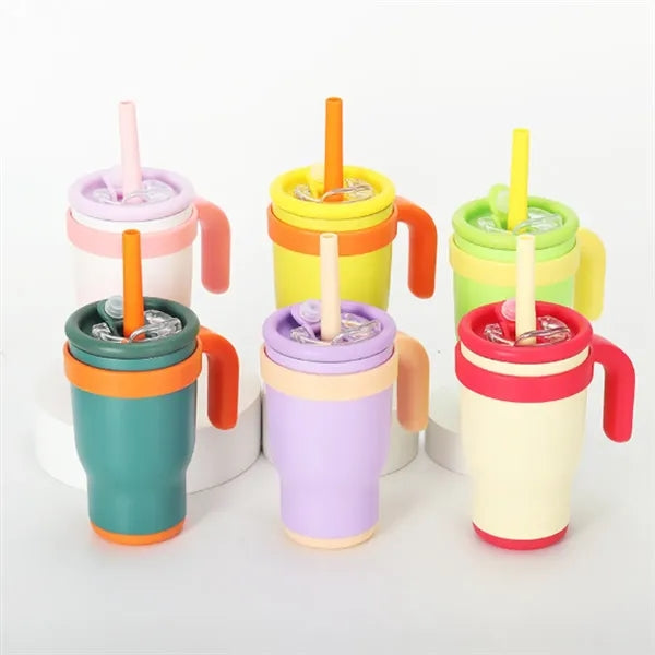14Oz Kids Tumbler With Handle And Straw Lid
