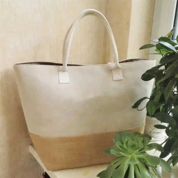 Jute Canvas Tote Bag
