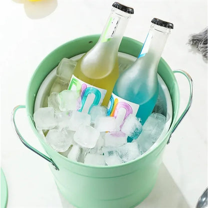 6L Metal Ice Bucket with Scoop & Lid