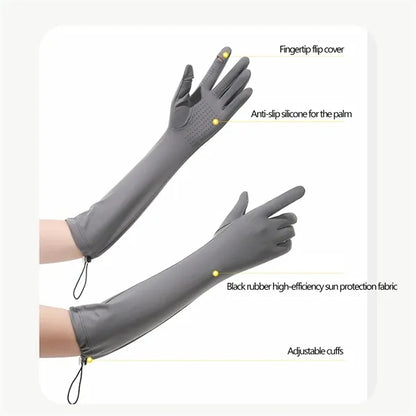 Extended Touchscreen UV Sun Protection Driving Arm Gloves