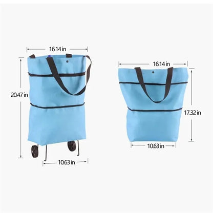 Collapsible Trolley Folding Shopping Bag with Wheels