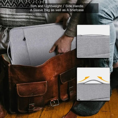 Zippered Shockproof Waterproof Dual-Layer Laptop Pouch Bag