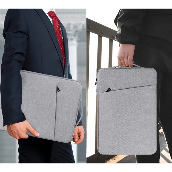 Zippered Shockproof Waterproof Dual-Layer Laptop Pouch Bag