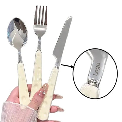 Premium Stainless Cheese Knife Fork Spoon Set Gift Box