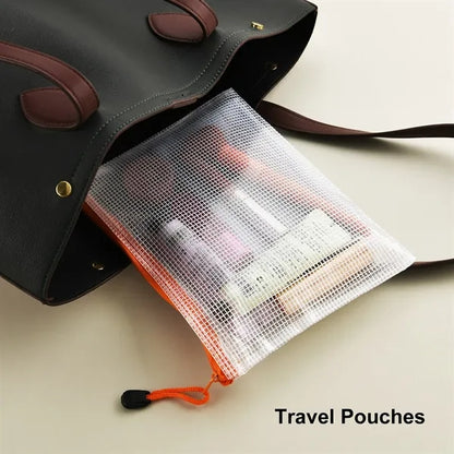 A4 Waterproof Mesh Zipper Document Pouch Bags