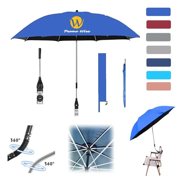 Outdoor Beach Parasol Detachable Clamp Umbrella W/Pouch
