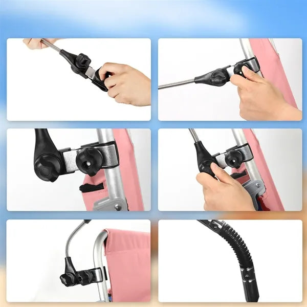 Outdoor Beach Parasol Detachable Clamp Umbrella W/Pouch