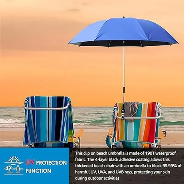 Outdoor Beach Parasol Detachable Clamp Umbrella W/Pouch