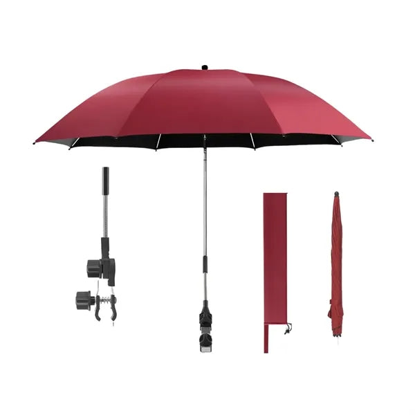 Outdoor Beach Parasol Detachable Clamp Umbrella W/Pouch