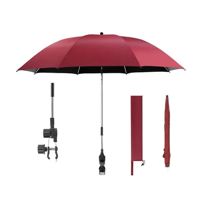 Outdoor Beach Parasol Detachable Clamp Umbrella W/Pouch