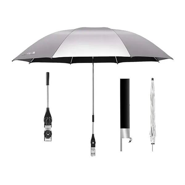 Outdoor Beach Parasol Detachable Clamp Umbrella W/Pouch