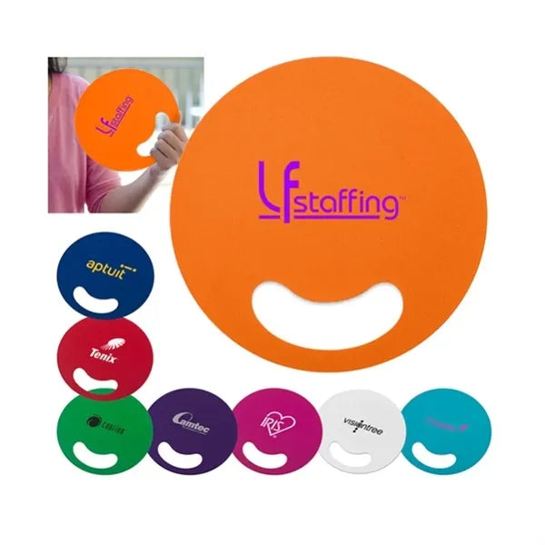 Circle Hand Fans W/ Die-cut Handle