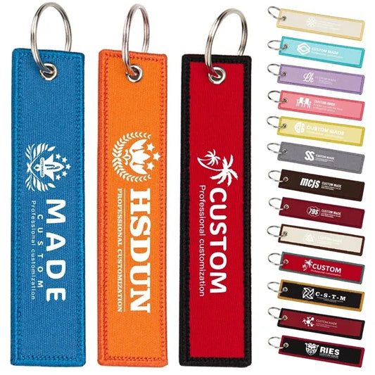 Fabric Embroidered Flight Keytag Keychain