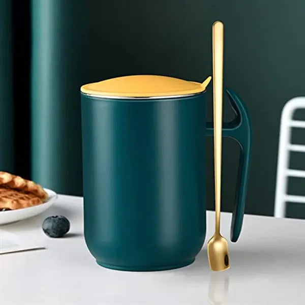 Large Capacity Double-Layer Stainless Steel Lid Cup