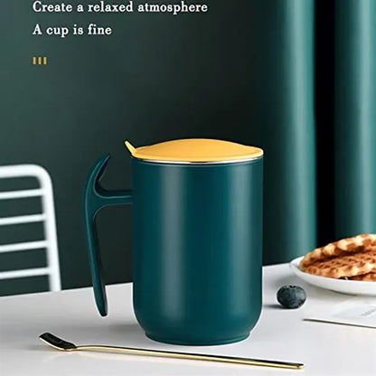 Large Capacity Double-Layer Stainless Steel Lid Cup