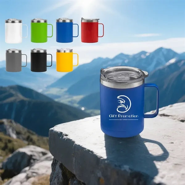 14 Oz. Powder Coated Stainless Steel Camping Mug
