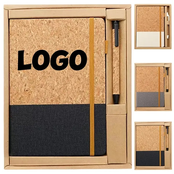 Eco Friendly Cork Notebook And Pen Set With Custom Logo