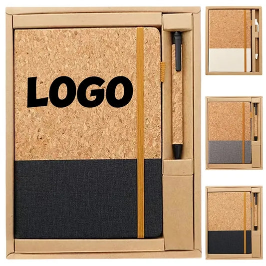 Eco Friendly Cork Notebook And Pen Set With Custom Logo