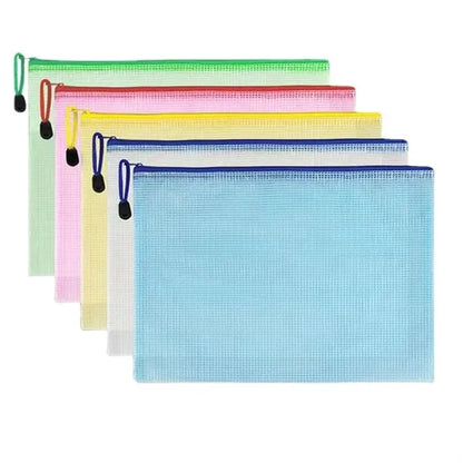 A5 Zippered Mesh Document Bags