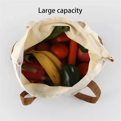 Large Capacity Customizable Tote Bag With Zipper Pocket