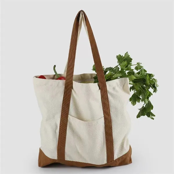 Large Capacity Customizable Tote Bag With Zipper Pocket