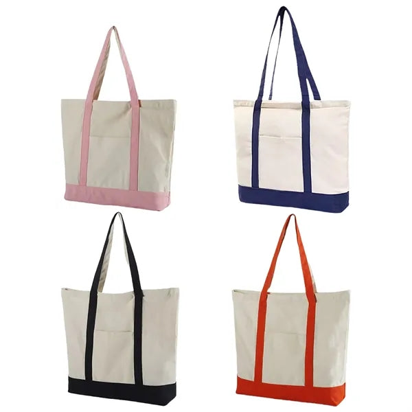 Large Capacity Customizable Tote Bag With Zipper Pocket