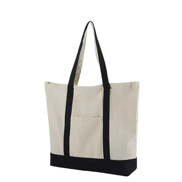 Large Capacity Customizable Tote Bag With Zipper Pocket