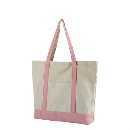 Large Capacity Customizable Tote Bag With Zipper Pocket