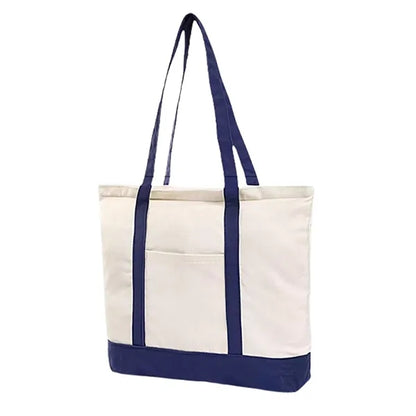 Large Capacity Customizable Tote Bag With Zipper Pocket