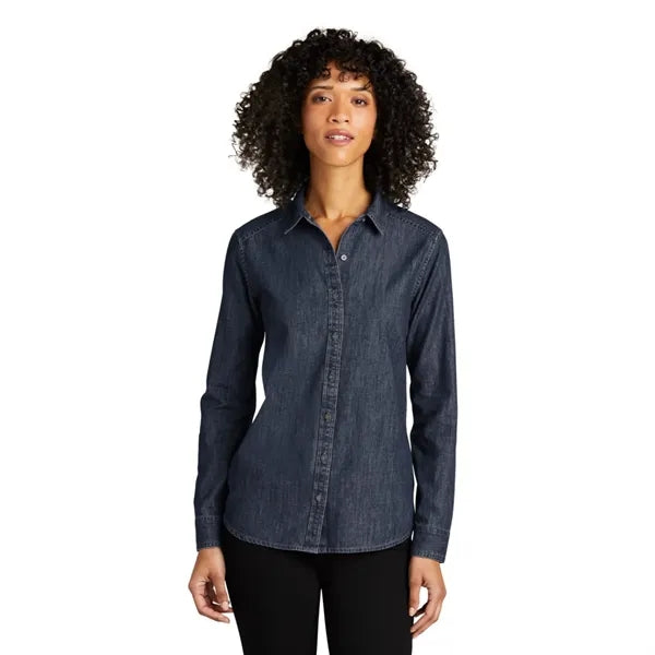 Port Authority Ladies Long Sleeve Perfect Denim Shirt 5.4 oz