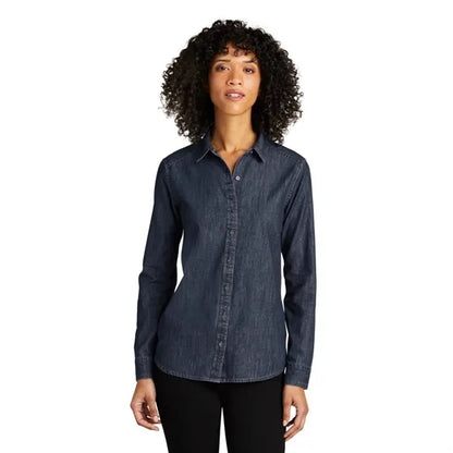 Port Authority Ladies Long Sleeve Perfect Denim Shirt 5.4 oz