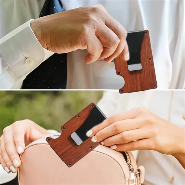 Slim Minimalist Card Holder Wallet with Money Clip