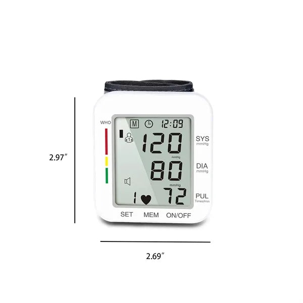 Digital Wrist Blood Pressure Monitor With Large LCD Display