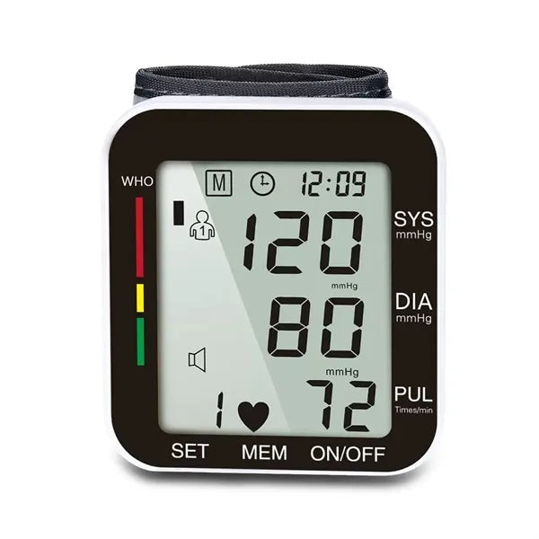 Digital Wrist Blood Pressure Monitor With Large LCD Display