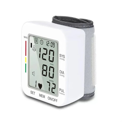 Digital Wrist Blood Pressure Monitor With Large LCD Display